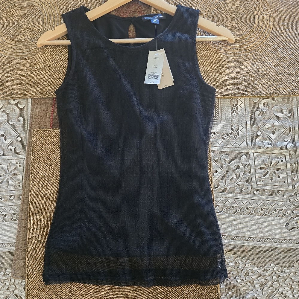 Banana Republic Black Lace Tank Size Extra Small Petite NWT